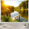 BELECO Forest Trees Tapestry Wall Hanging Lake Sunset Scenery Wall Tapestry Home Art Decor Outdoor Spring Summer Nature Tapestries for Bedroom Aesthetic Living Room Dorm Decor 92x70 Inch view 4