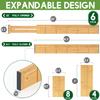 Toydoooco Bamboo Drawer Dividers with 12 Inserts, 16.3-22inches, Expandable Organizer, Adjustable Separators for Bedroom, Bathroom, Dresser 6 Pack view 2