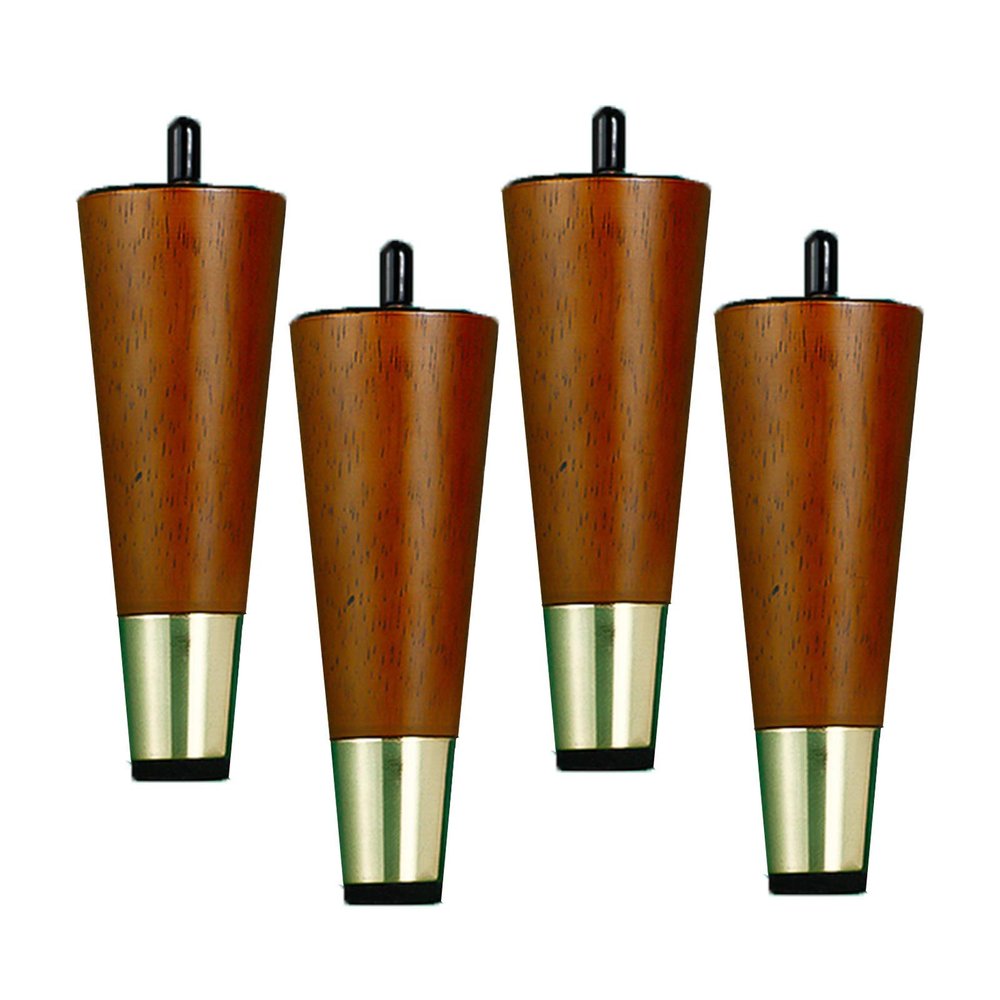 LUOFDCLDDD Furniture Legs4 Pcs Wood Solid Conical Replacement Table Legsniture Legs for Sofa Bed Cabinet Chair Couch Feet Woodniture Legs with Brass Sleeve,M10 Screw,Walnut/20Cm