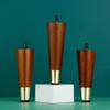 LUOFDCLDDD Furniture Legs4 Pcs Wood Solid Conical Replacement Table Legsniture Legs for Sofa Bed Cabinet Chair Couch Feet Woodniture Legs with Brass Sleeve,M10 Screw,Walnut/20Cm view 2