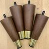 LUOFDCLDDD Furniture Legs4 Pcs Wood Solid Conical Replacement Table Legsniture Legs for Sofa Bed Cabinet Chair Couch Feet Woodniture Legs with Brass Sleeve,M10 Screw,Walnut/20Cm view 3