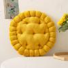 2pcs Biscuit Shape Floor Pillow Chair Cushion Round Seat Pad, Milk fleece Seat Pads For Dining Chair For Indoor Outdoor Garden Office Tatami Back Cushion Sofa Home Creative Cookie Shape,Bright yellow, view 1