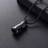 LiHiFG Tower Shape Stainless Steel Memorial Urn Jewelry -Dog/Cat Paw Print Funeral Casket Cremation Pendant for Pet view 2