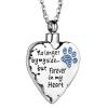 LiHiFG Blue Crystal Dog paw - No Longer by My Side,But Forever in My Heart Cremation Urn Pendant for Ashes view 1