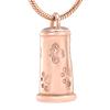 LiHiFG Tower Shape Stainless Steel Memorial Urn Jewelry -Dog/Cat Paw Print Funeral Casket Cremation Pendant for Pet view 1