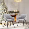 annjoe Faux Suede Accent Chair Arm Chairs Living Room Chairs Leisure Chair Upholstered Chair with Metal Legs Set of 2 for Home Kitchen Office Bistro Cafe view 3