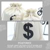 Cabilock Canvas Drawstring Bag with Pattern Party Storage Bag for Game Coins and Snacks 4.7X3.9 Inch Cotton Linen Money Pouch for Festival and Home view 3