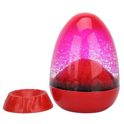Kid Gift Volcanic Sand Clock Egg Shape Liquid Hourglass Timers Volcano Eruptions Hourglass Ornaments with Base Home Office Table Decoration Men Women