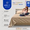 THREAD SPREAD Twin XL Sheets Set - 400 Thread Count 100% Cotton, Cooling & Luxury Sateen Sheets, 3 PC Set, 16" Deep Pocket, Extra Soft (Taupe) view 2