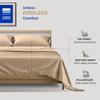 THREAD SPREAD Twin XL Sheets Set - 400 Thread Count 100% Cotton, Cooling & Luxury Sateen Sheets, 3 PC Set, 16" Deep Pocket, Extra Soft (Taupe) view 3