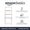 Amazon Basics 5-Shelf Adjustable Storage Shelving Unit for Garage, Steel Wire Rack, 200 Pound Loading Capacity per Shelf, 23.2" x 13.4" x 60", Chrome Finish view 4
