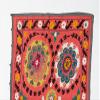 4.5x5.7 Ft Traditional Silk and Cotton Suzani Textile, Central Anatolian Embroidery Wall Hanging or Bedspread. S61 view 2