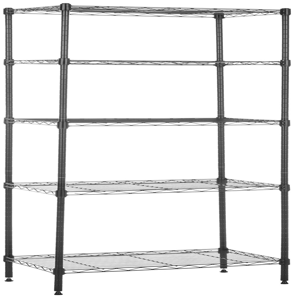 Amazon Basics 5-Shelf Multipurpose Adjustable Steel Garage Shelving Unit, Storage Rack for Kitchen, 200 lbs Per Shelf, Easy Assembly, 13.4"D x 23.2"W x 60"H, Black