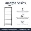 Amazon Basics 5-Shelf Multipurpose Adjustable Steel Garage Shelving Unit, Storage Rack for Kitchen, 200 lbs Per Shelf, Easy Assembly, 13.4"D x 23.2"W x 60"H, Black view 4