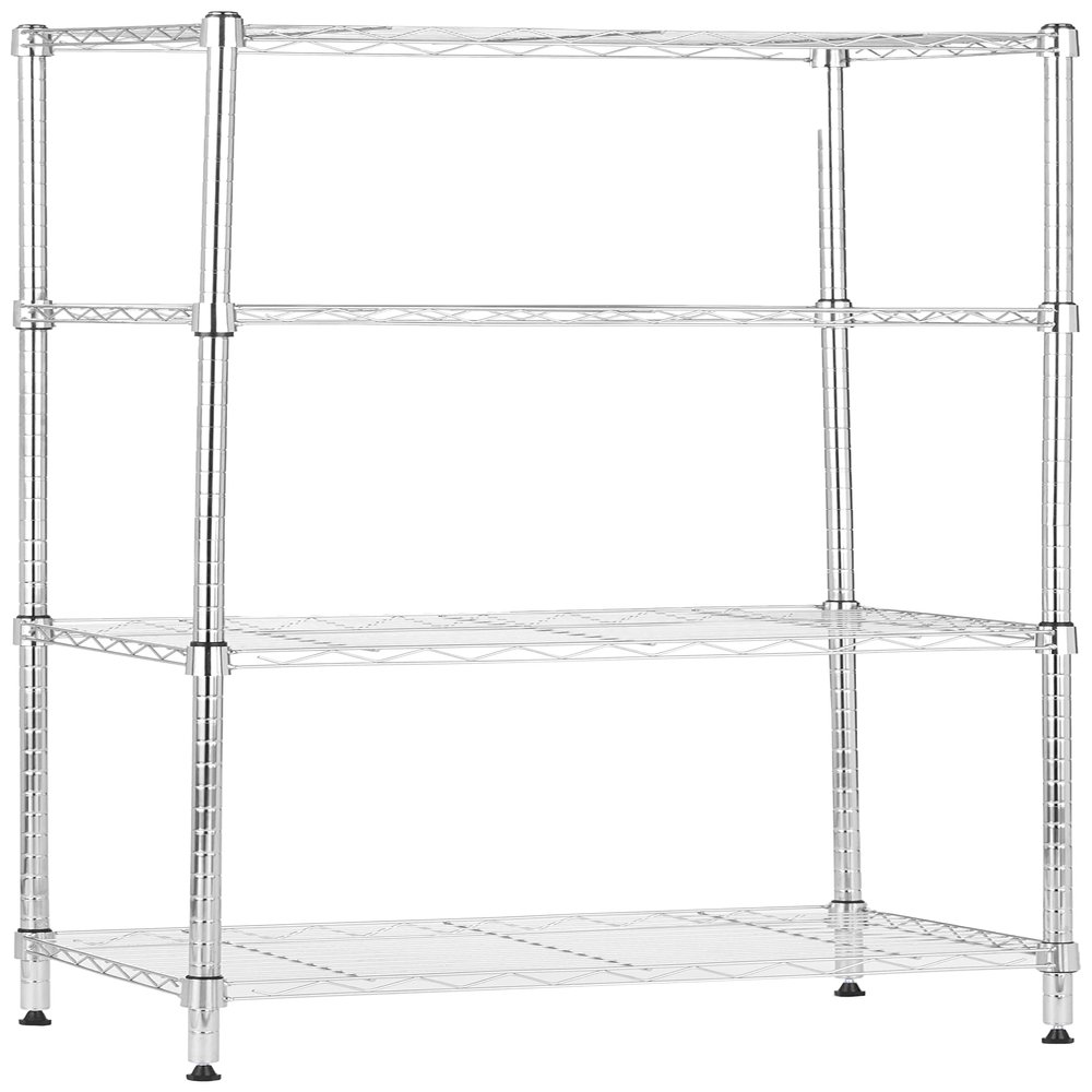Amazon Basics 4-Shelf Adjustable Storage Shelving Unit for Garage, Steel Wire Rack, 200 Pound Loading Capacity per Shelf, 13.4"D x 23.2"W x 48"H, Chrome