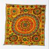 4.5x6 Ft Silk and Cotton Suzani Textile, Vintage Turkish Embroidery Wall Hanging or Bed Cover. S50 view 1