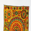 4.5x6 Ft Silk and Cotton Suzani Textile, Vintage Turkish Embroidery Wall Hanging or Bed Cover. S50 view 2