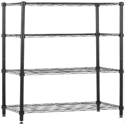 Amazon Basics 4-Shelf Steel Wire Storage Shelves for Garage, Adjustable Metal Shelving Unit, 200 lbs Per Shelf, 23.2" W x 48" H x 13.4" D, Black
