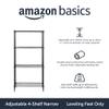 Amazon Basics 4-Shelf Steel Wire Storage Shelves for Garage, Adjustable Metal Shelving Unit, 200 lbs Per Shelf, 23.2" W x 48" H x 13.4" D, Black view 4