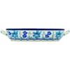 Polmedia Polish Pottery Oval Baker with Handles UNIKAT - Dragonfly Blues Pattern Handmade in Boleslawiec Poland by Ceramika Artystyczna + Certificate of Authenticity view 3