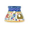 Polmedia Polish Pottery Heater UNIKAT - Ruby Bouquet Pattern Handmade in Boleslawiec Poland + Certificate of Authenticity view 3