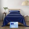 THREAD SPREAD Twin XL Sheet Sets Cotton - 400 Thread Count 100% Cotton XL Twin Sheets, 3 PC (Navy Blue), Luxury Soft, Breathable, Cooling, Extra Large 16" Deep Pocket Sateen Bedsheet for Dorm Rooms view 1