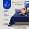 THREAD SPREAD Twin XL Sheet Sets Cotton - 400 Thread Count 100% Cotton XL Twin Sheets, 3 PC (Navy Blue), Luxury Soft, Breathable, Cooling, Extra Large 16" Deep Pocket Sateen Bedsheet for Dorm Rooms view 2