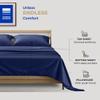 THREAD SPREAD Twin XL Sheet Sets Cotton - 400 Thread Count 100% Cotton XL Twin Sheets, 3 PC (Navy Blue), Luxury Soft, Breathable, Cooling, Extra Large 16" Deep Pocket Sateen Bedsheet for Dorm Rooms view 3