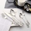 25 Pieces Silverware Set Service for 5, Premium Stainless Steel Flatware Set Tableware Cutlery Utensil Set for Kitchen Party Restaurant Hotel Mirror Polished Round handle view 4