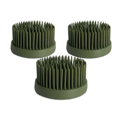 Floral Genius Round Flower Pin Holder 1-5/8 in Diameter | Green Color, Set of 3 | Tool for Easy Flower and Ikebana Arrangements, Florists, Gifts & More | Sustainable and Reusable | Made in The USA