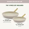 GreenPan Hard Anodized Healthy Ceramic Nonstick 10" and 12" Frying Pan Skillet Set, Gold Handle, PFAS-Free, Dishwasher Safe, Oven Safe, Taupe view 3