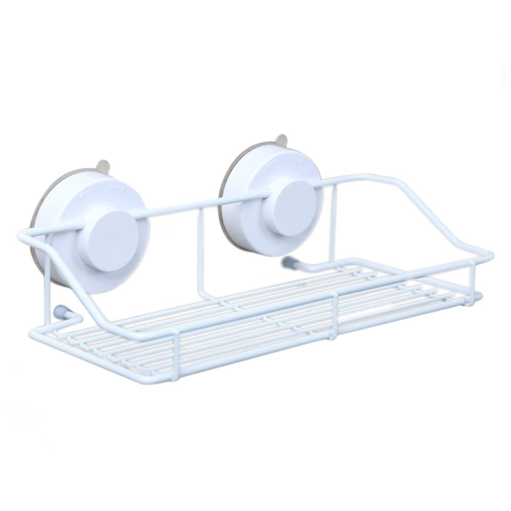 Cabilock Wall Mounted Bathroom Shelf Cups White Storage Organizer for Kitchen and Bathroom Wire Rack for Items Easy to Install and Clean