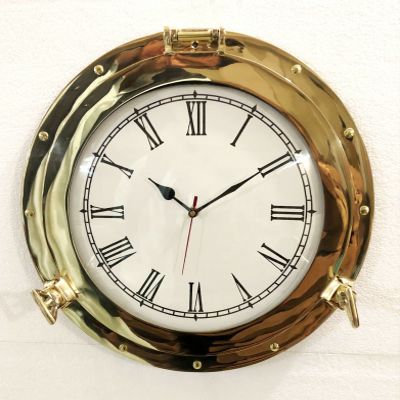 Antique Marine Brass Ship Porthole Analog Clock Nautical Wall Clock Home Decor by Unique Nautical Store