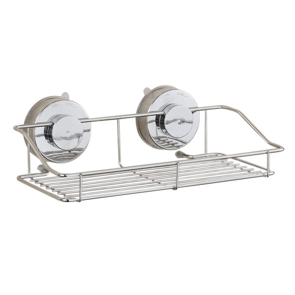 Cabilock Wall Mounted Bathroom Shelf Cups Versatile Kitchen Storage Organizer Silver Finish for Tidy Items Bathroom Kitchen Easy to Install and Clean