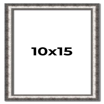 10x15 Frame Silver Real Wood Picture Frame Width 1.125 Inches | Interior Frame Depth 0.5 Inches | Complete with UV Acrylic, Foam Board Backing & Hanging Hardware