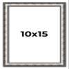 10x15 Frame Silver Real Wood Picture Frame Width 1.125 Inches | Interior Frame Depth 0.5 Inches | Complete with UV Acrylic, Foam Board Backing & Hanging Hardware view 1