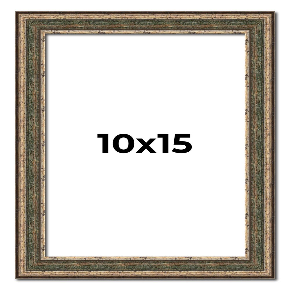 10x15 Frame Tarnished Silver Solid Wood Picture Frame Width 1.5 Inches | Interior Depth 0.5 Inches | Oddone Traditional Photo Frame Complete with UV Acrylic, Foam Board Backing & Hanging Hardware