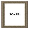 10x15 Frame Tarnished Silver Solid Wood Picture Frame Width 1.5 Inches | Interior Depth 0.5 Inches | Oddone Traditional Photo Frame Complete with UV Acrylic, Foam Board Backing & Hanging Hardware view 1