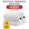 Sunbeam Premium Quilted Electric Heated Mattress Pad, 60" x 80", 12 Heat Settings, 12-Hour Auto Shut-Off, Machine Washable, Extra-Soft, White view 2