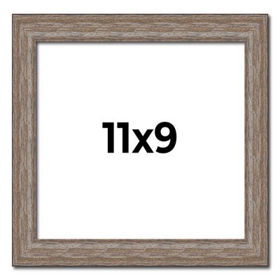 11x9 Knotty Brown Real Wood Picture Frame Width 1.25 Inches | Interior Frame Depth 0.5 Inches | Holden Distressed Photo Frame Complete with UV Acrylic, Foam Board Backing & Hanging Hardware