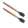 Hemoton 2 Pcs Wooden Handle Silicone Brush Barbecue Brushes Pastry Pastry Baking Bbq Grill Accessories Grill Accessories for Outdoor Silica Gel Barbecue Tool No Shedding view 1