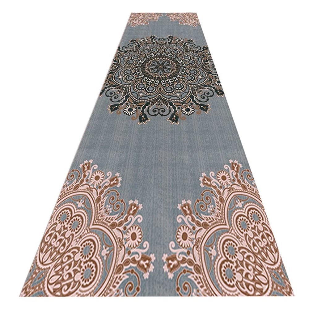 HDGZPA Runner Rug for Hallway Non Slip Floral Print Accent Rugs Low-Pile Entryway Carpet Washable for Kitchen Living Room Bedroom Doorway Entryways Laundry Room (Size : 65x250cm)