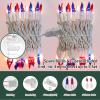 LAMPHOME Patriotic String Lights - Red White Blue Mini Lights with White Wire - 19.6Ft 100 Count UL Certified String Lights for Independence Day Patriotic Holidays Decoration (Red White & Blue) view 2