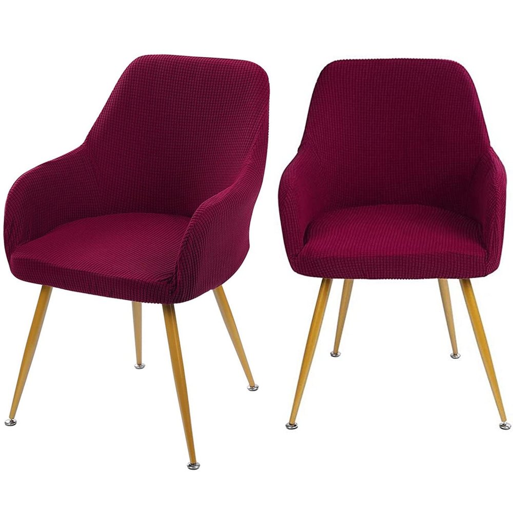 YXZN Slipcover Accent Cover,Curved Back Accent Kitchen Chair Slipcovers Modern Arc Shaped Armrest Counter Height Bar Stools Covers Wing Back Chair Protector (Color : #5, Size : 2pcs)