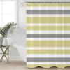 Fabric Shower Curtain for Bathroom - Yellow Gray White Stripe Polyester Waterproof Shower Curtains with Grommets and Hooks Quick-Drying Bathroom Decor for Bathtubs Toilet Spa 72x72 inchStandard view 4