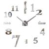 3D DIY Large Wall Clocks for Living Room Decor, Wall Clock Stickers Frameless Mirror Surface Wall Sticker Home Decor Silent Modern Wall Clocks for Bedroom Kitchen Office School Wall Decoration(Silver) view 1