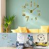 3D DIY Large Wall Clocks for Living Room Decor, Wall Clock Stickers Frameless Mirror Surface Wall Sticker Home Decor Silent Modern Wall Clocks for Bedroom Kitchen Office School Wall Decoration(Silver) view 2