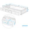 Anwick Storage Bed with 3 Drawers,Solid Wood Twin Bed Platform Frame,Bedroom Living Room Furniture,Wood Slat Support/No Box Spring Needed(Cherry) view 2