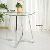 Nopurs Round Glass Kitchen Table - Clear Tempered Glass Table Top, Chrome Legs - 35.4" Inch Leisure Table Kitchen Furniture for Small Space, Apartment view 2