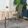 Nopurs Round Glass Kitchen Table - Clear Tempered Glass Table Top, Chrome Legs - 35.4" Inch Leisure Table Kitchen Furniture for Small Space, Apartment view 3